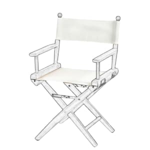 Canvas Set for Teak Directors Chair and Helmsman Seat - White