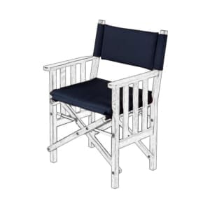 Cushion Set for Teak Directors Chair II and Helmsman Seat II - Navy