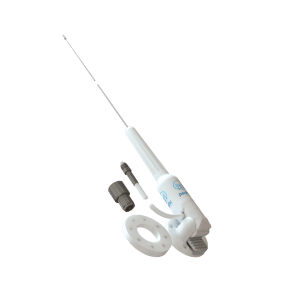 VHF 1.0m Stainless Steel Antenna with Laydown Mount - White