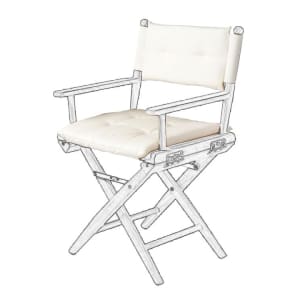 Cushion Set for Teak Directors Chair and Helmsman Seat - Cream