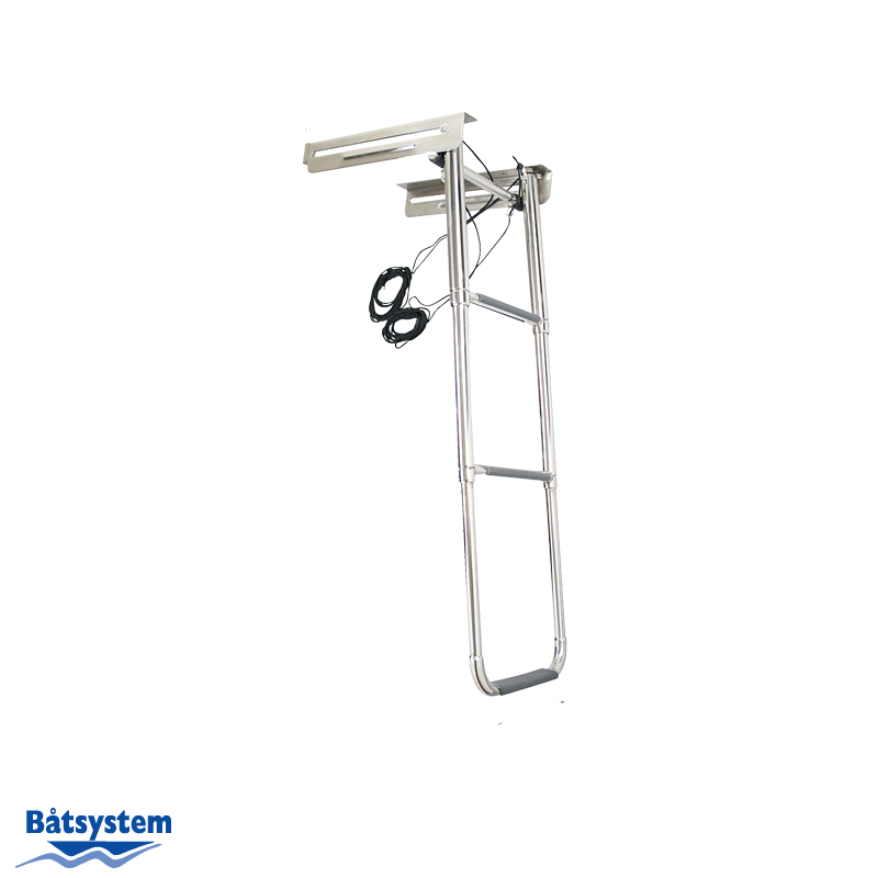 Stainless Steel Rope Controlled 3 Step Telescopic Ladder