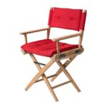 Solid-Teak-Directors-Chair-Un-Oiled-Forza-Red-Cushion
