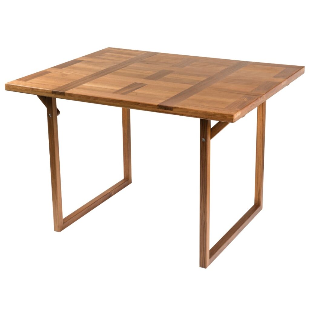 Solid Teak Folding Table - Wicker (113 x 93cm)