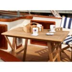 Solid-Teak-Folding-Table-Un-Oiled-Decking-In-Use