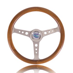 Stazo Solid Teak Steering Wheel - Type 56