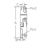 Double Swivel Anchor Connector - Dimensions