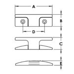 Avion Folding Cleats -88284-88286 Dimensions